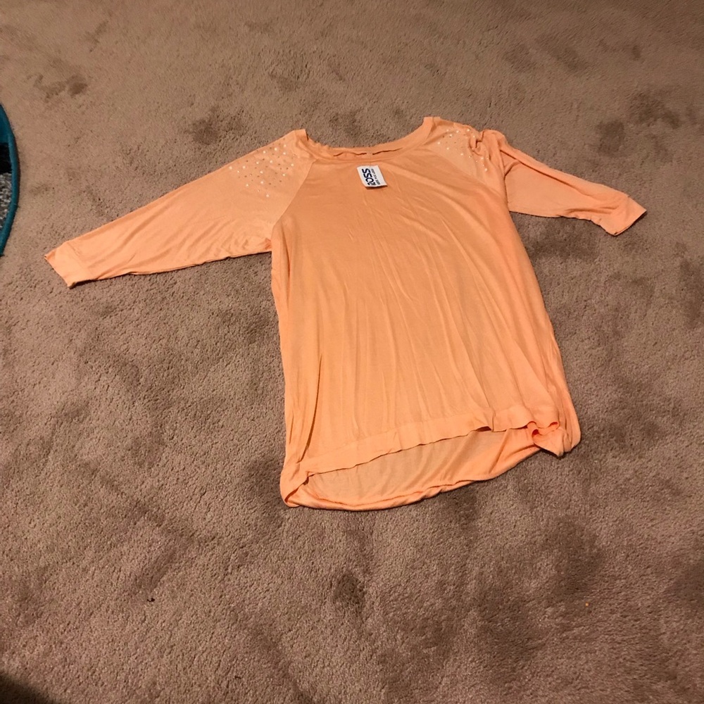 Occasion Orange 3/4 Sleeve Relaxed Blouse